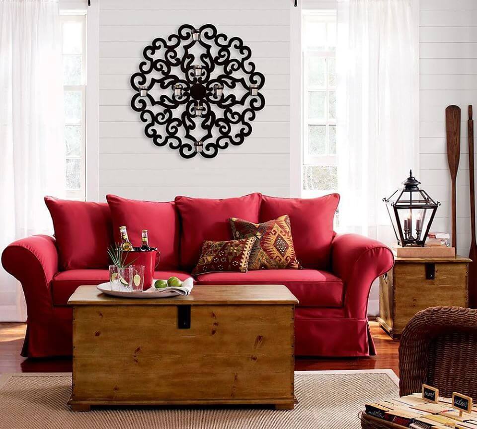 Cozy Red Couch Living Room Ideas