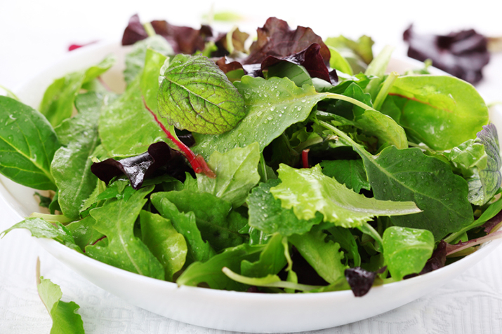 mixed fresh salad leaves