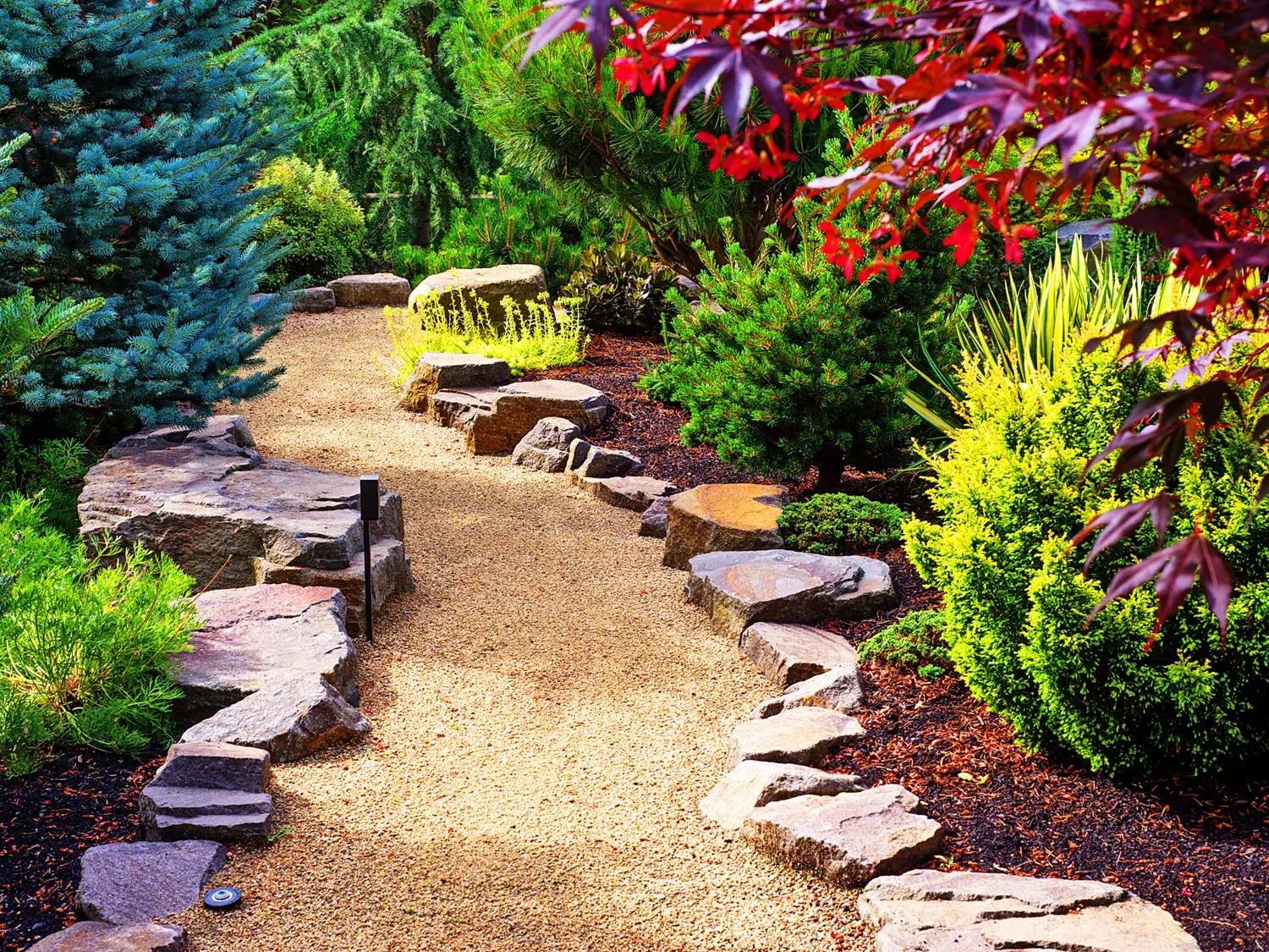 a natural material used for landscaping and pathways.