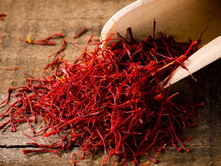 saffron. Found in cuisines, traditional medicines, and on the table