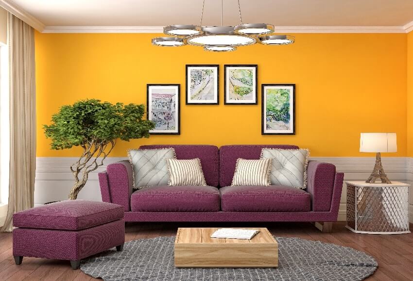 Purple and Yellow are Accent Colors that Add Interest